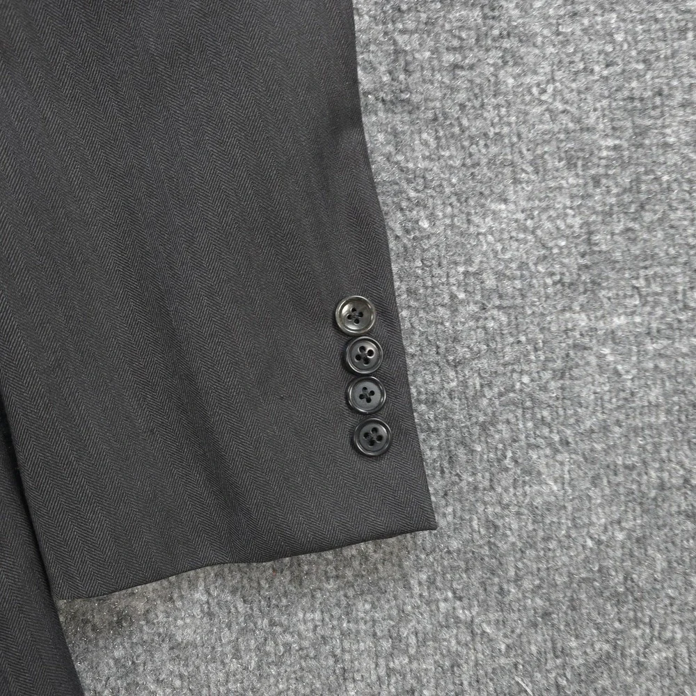 Brooks Brothers Blazer Mens 42R Gray Herringbone Saxxon Wool 1818 Fitzgerald USA